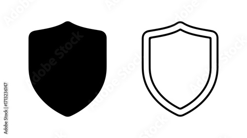 Shield Icons Representing Protection and Security Concepts in Design.
