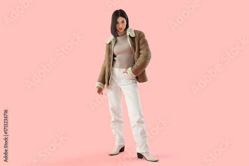 Young woman in stylish shee...