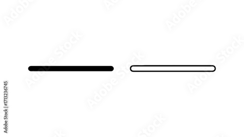 Simple minus symbol icon set in solid and outline style.
