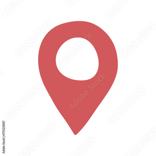 Simple Red Location Pin Icon Map Marker for GPS Navigation