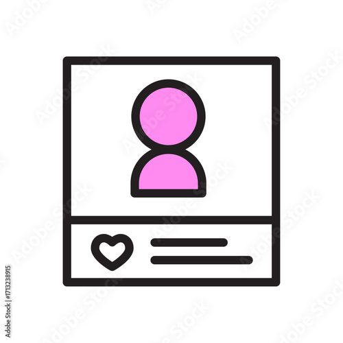 Profile Icon with Heart - Vector Illustration of a Social Media User