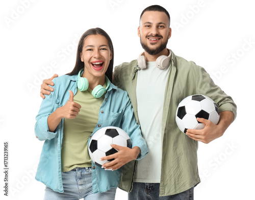 Couple of sports fans with ...