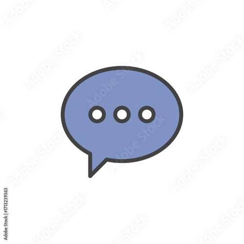 Simple Speech Bubble Icon with Dots, Perfect for Communication and Messaging