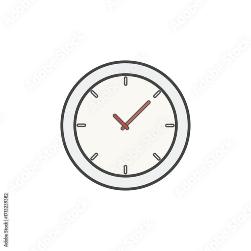 Simple Clock Illustration Time Management and Punctuality Concept