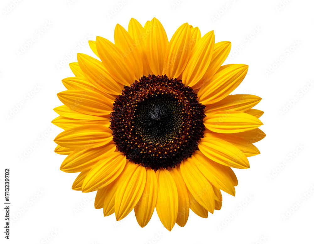 Fototapeta premium Bright Yellow Sunflower Isolated on White Background