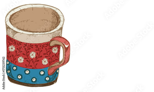 vintage-style illustration of a mug cup