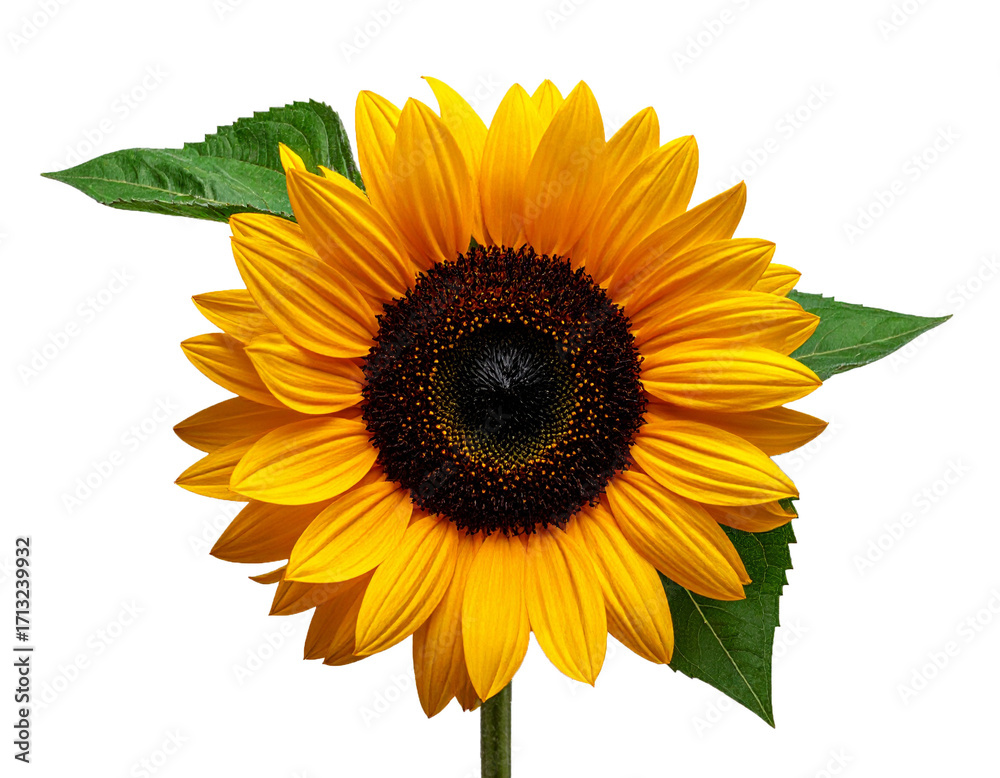 Obraz premium Bright Yellow Sunflower Isolated on White Background