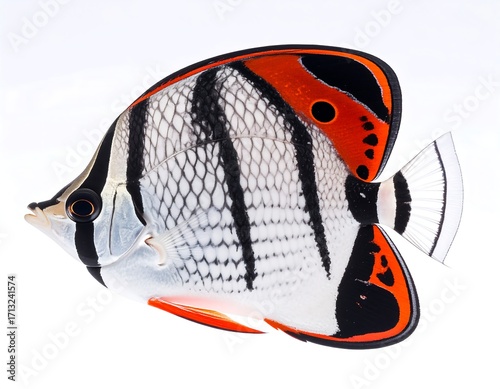 Side profile of a colorful fish