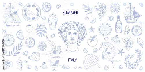 Whimsical summer collection featuring italian icons and mediterranean delights