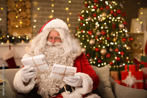 Santa Claus with letters si...