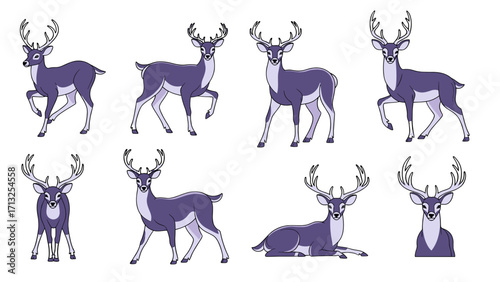 Majestic Antelope Herd Poses Majestic Wildlife Creature Isolated on Transparent Background