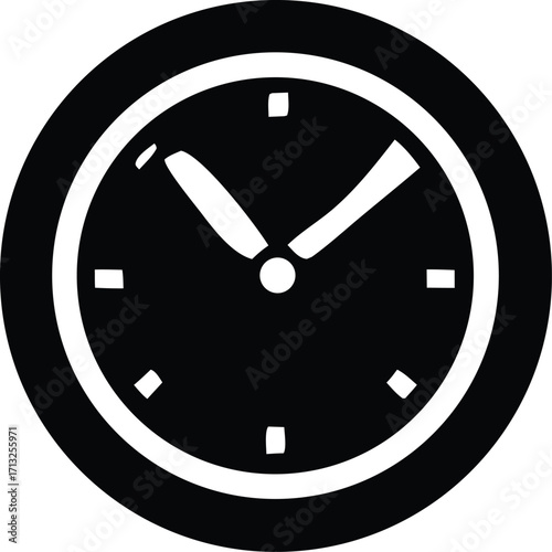 Classic analog clock face with clear hour and minute hands indicating the current time in a timeless design perfect for any project.