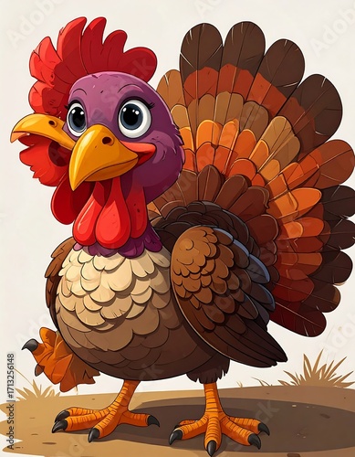 Cute cartoon turkey