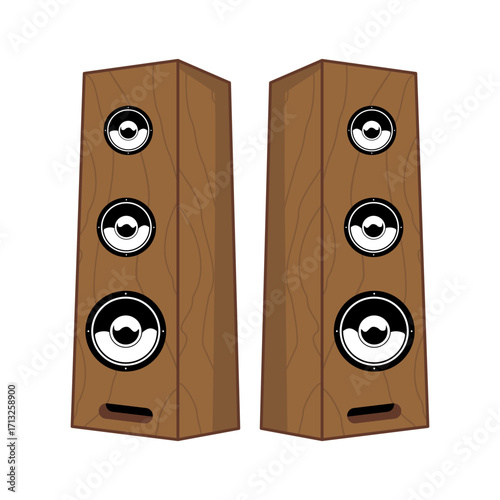 Wooden speaker box vector illustration