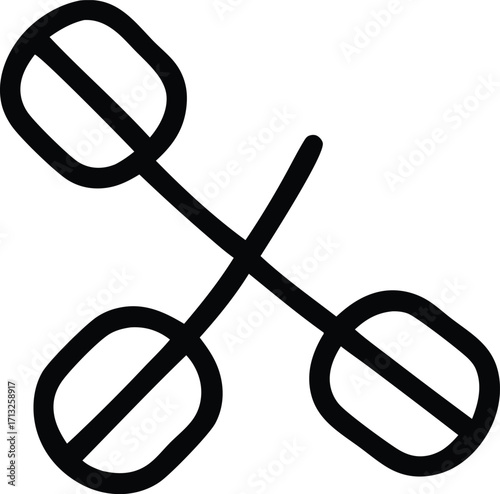 Simple line art icon of crossed darts symbolizing game score or target achievement for sports and leisure themes