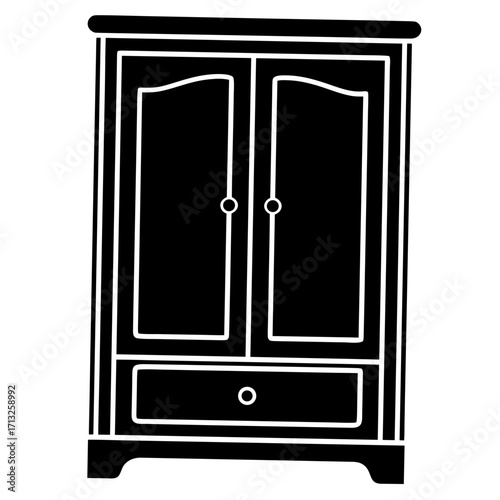 vector illustration of a wooden door