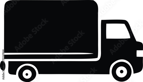 Silhouette of a delivery truck icon for logistics and transportation services ideal for shipping and freight business branding