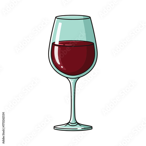 Elegant vector illustration of a glass of red wine for a relaxing weekend celebration