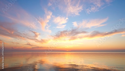 Serene sunset over a calm sea