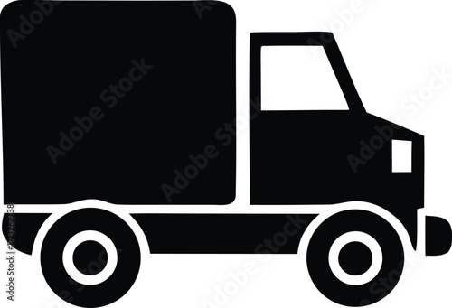 Silhouette of a cargo truck vehicle transportation logistics delivery service commercial transport freight moving van