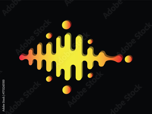 Abstract Yellow and Orange Sound Wave Logo