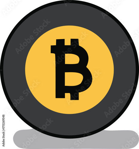 Bitcoin cryptocurrency logo symbol digital coin finance internet money blockchain technology icon