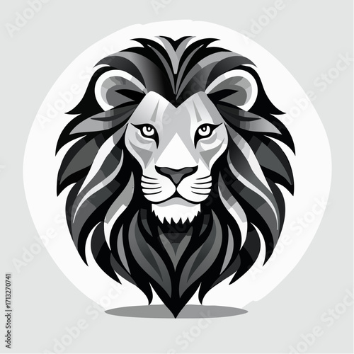 Majestic Lion Head A Minimalist Vector Illustration