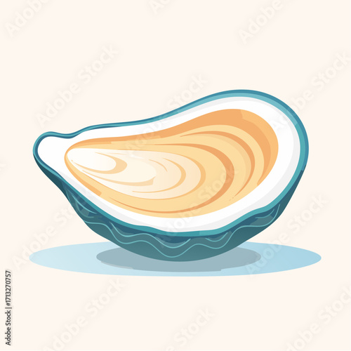 Minimalist Oyster Illustration on White A Flat Design Vector for Clean, Modern Aesthetics