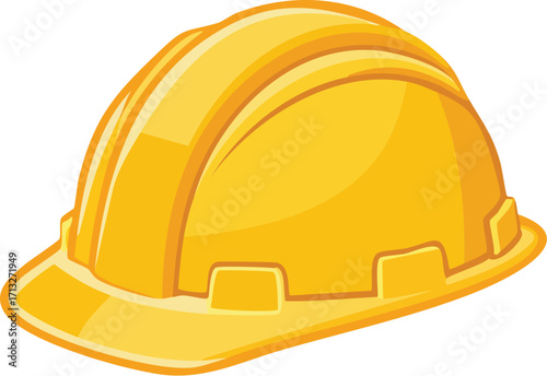 A yellow construction hard hat. An isolated vector illustration and safety icon for building, industry, and engineering projects. Generative AI