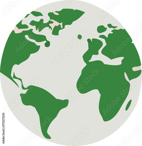 Stylized globe depicting continents and oceans representing global connections and earth's geography