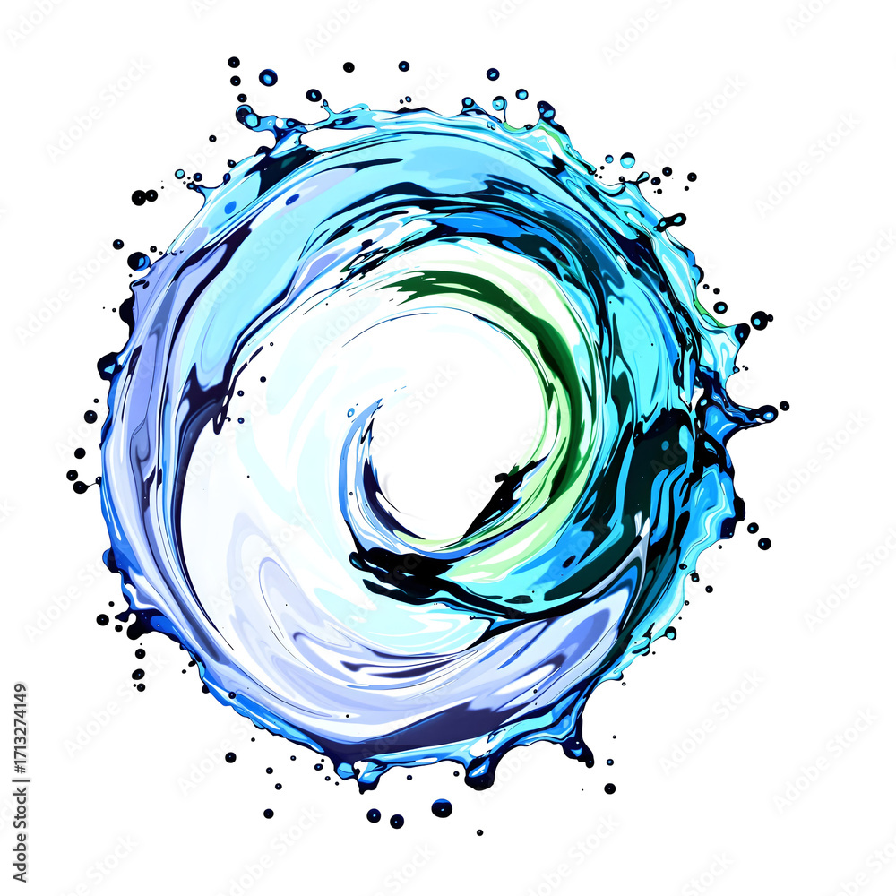 Fototapeta premium Vibrant Swirl of Water and Light Dynamic Abstract Design
