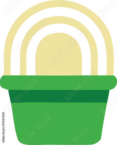 Charming rainbow design in a green pot perfect for spring and easter themes for digital and print projects