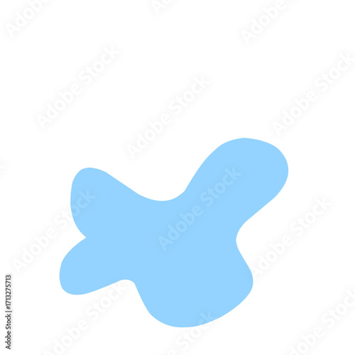 Organic blob shape abstract blue