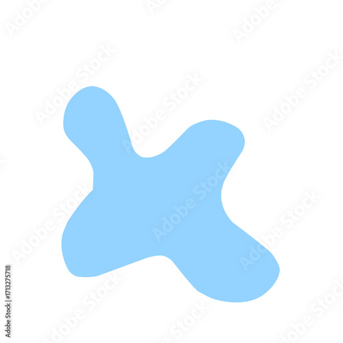 Organic blob shape abstract blue
