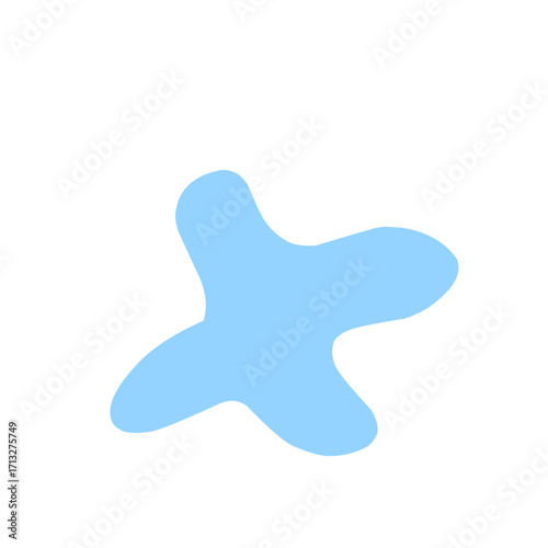 Organic blob shape abstract blue