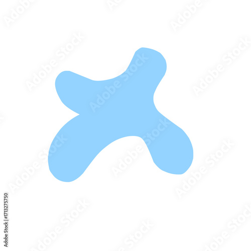 Organic blob shape abstract blue