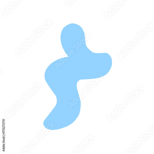 Organic blob shape abstract blue