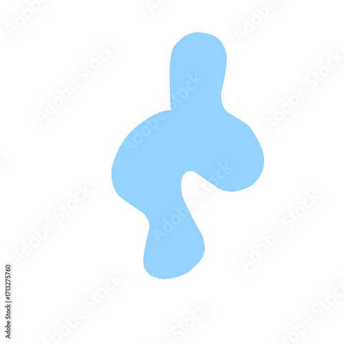 Organic blob shape abstract blue
