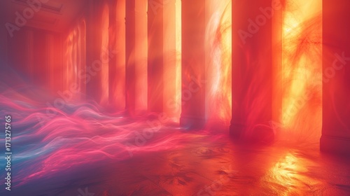 Mystical Light Waves gracefully flow through the stunning and Majestic Columns that inspire awe
