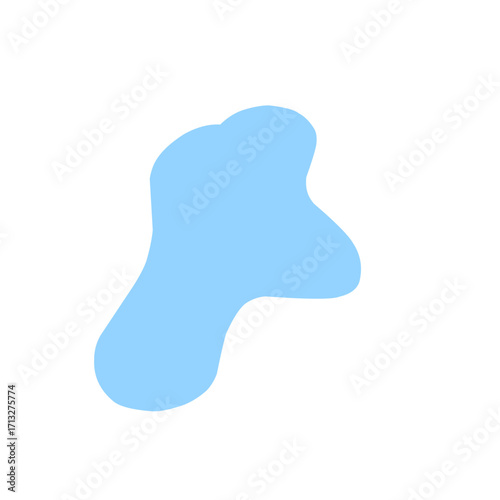 Organic blob shape abstract blue