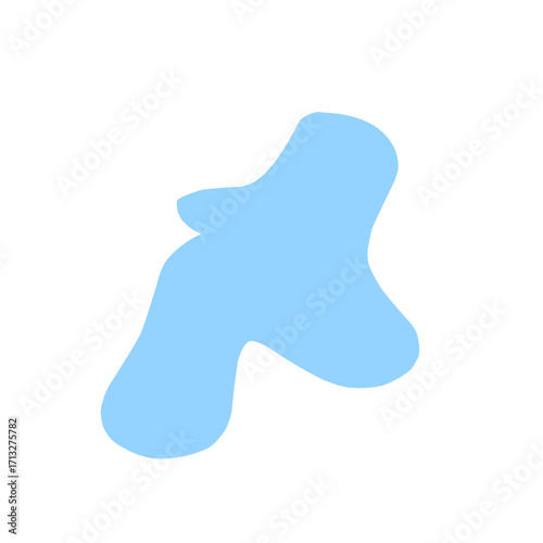 Organic blob shape abstract blue