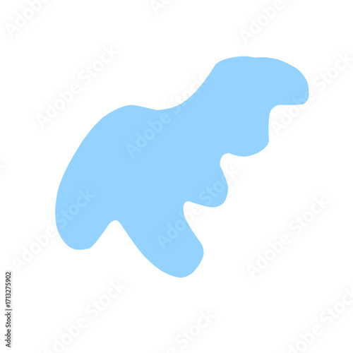 Organic blob shape abstract blue