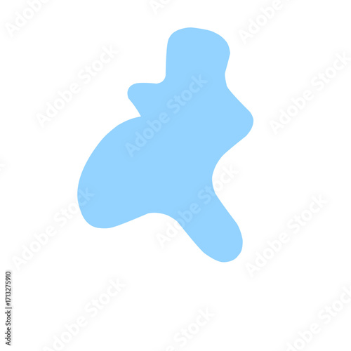 Organic blob shape abstract blue