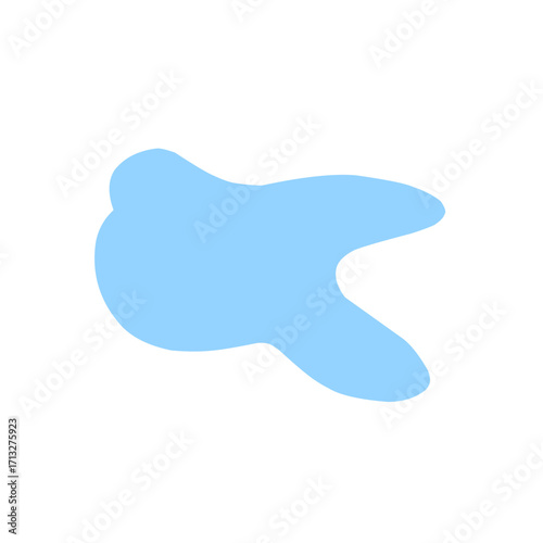 Organic blob shape abstract blue