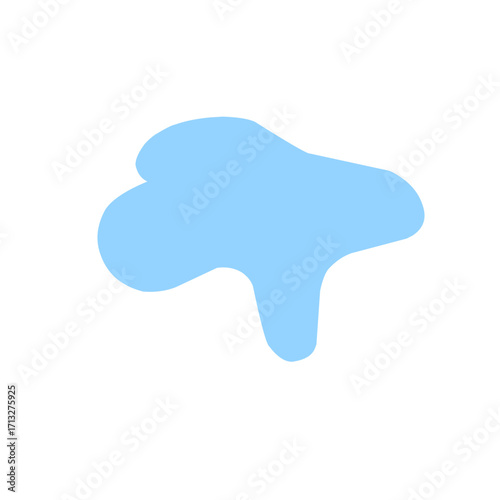 Organic blob shape abstract blue