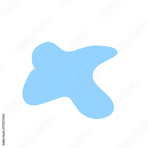 Organic blob shape abstract blue