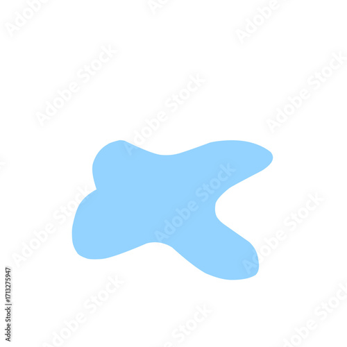 Organic blob shape abstract blue