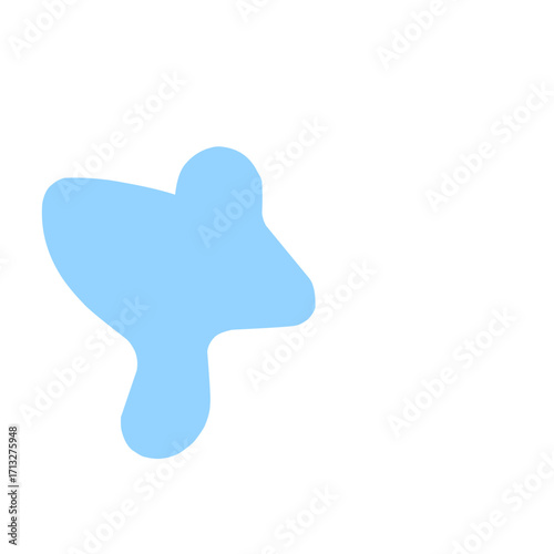 Organic blob shape abstract blue