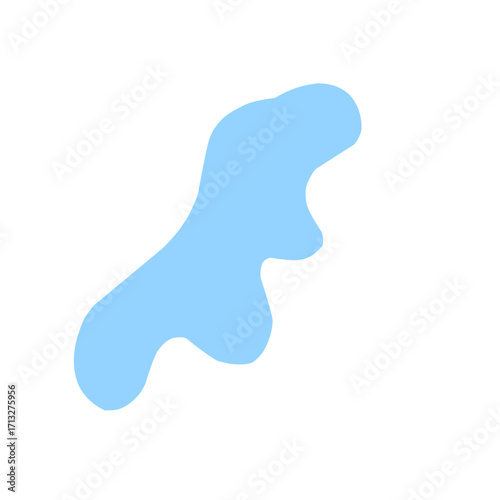 Organic blob shape abstract blue