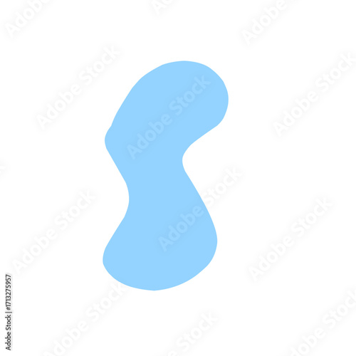 Organic blob shape abstract blue